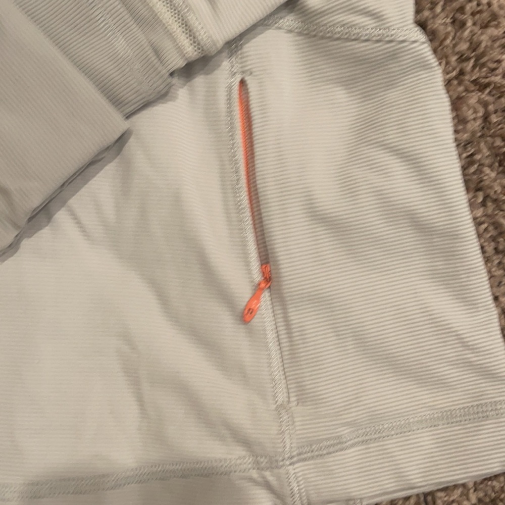 lululemon athletica Light Gray Half‑Zip Pullover with Coral Trim - Picture 2 of 7